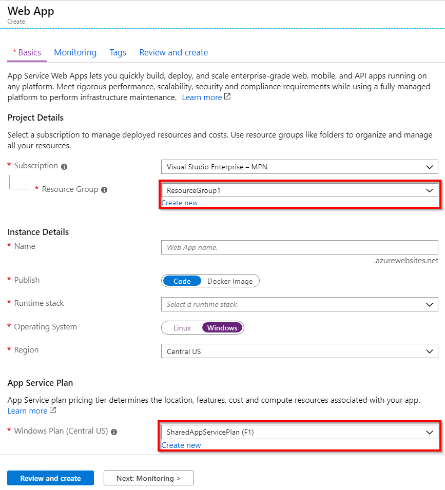App Service in Resource Group2