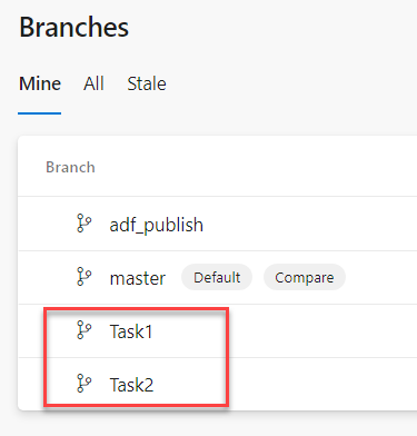 1. ADF - Azure Devops - Task Branches