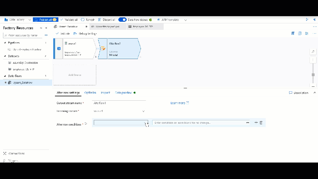 Azure Data Factory – Implement UpSert using Dataflow Alter Row ...