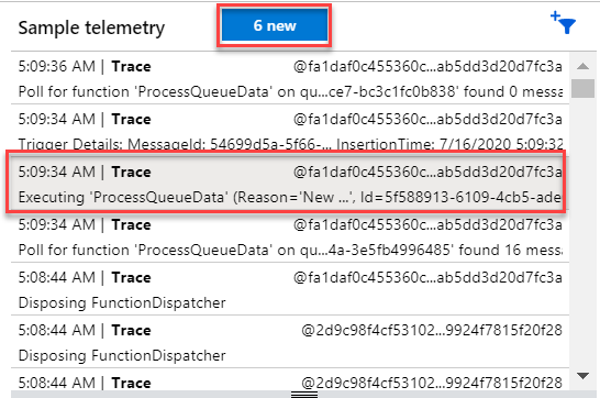 Application Insights - Net Developers - Live Metrics - Sample Telemetry
